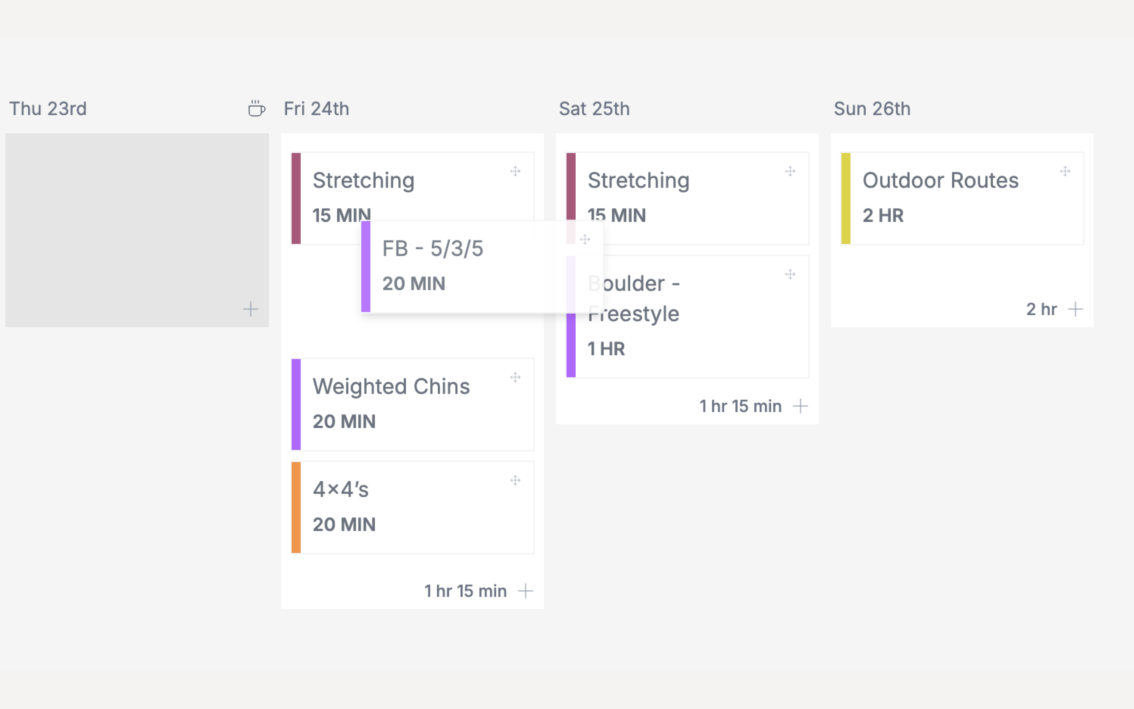 Sequence weekly planner
